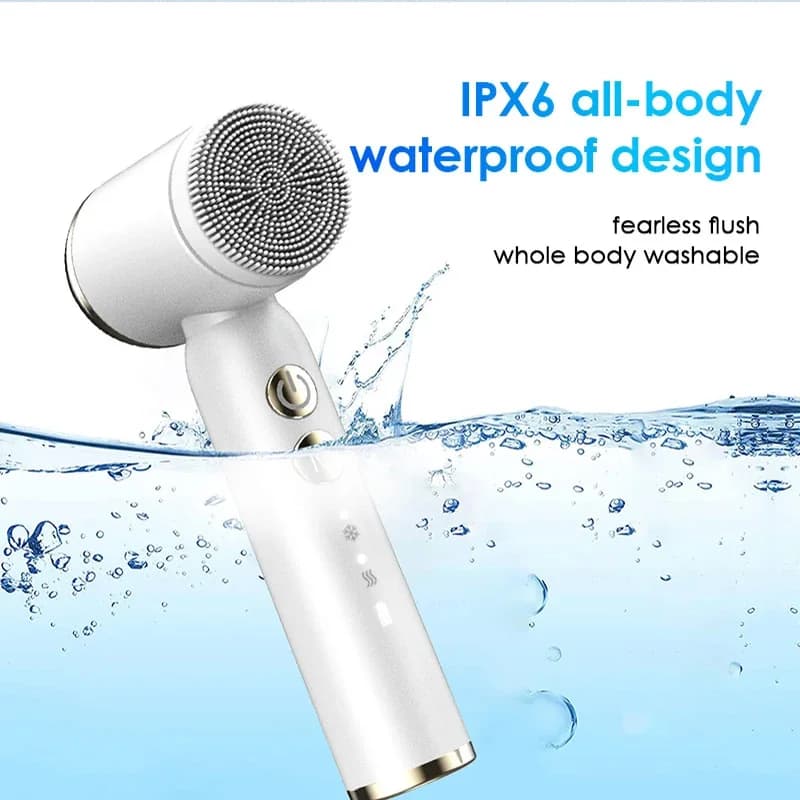portable silicone facial cleansing brush with multiple heads — image 6