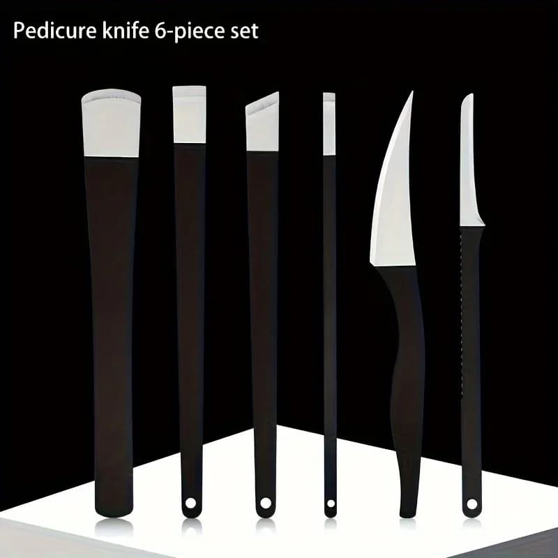 Stainless steel foot care set with knife, scraper, clippers and skin remover — image 3