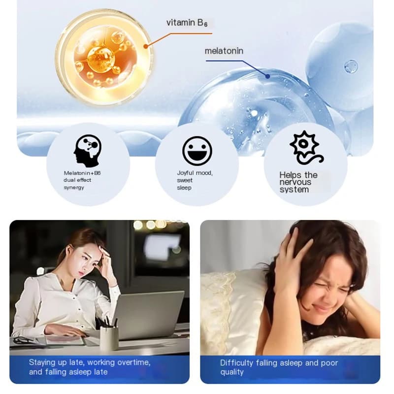 bottle of melatonin and vitamin B6 sleep supplement — image 6