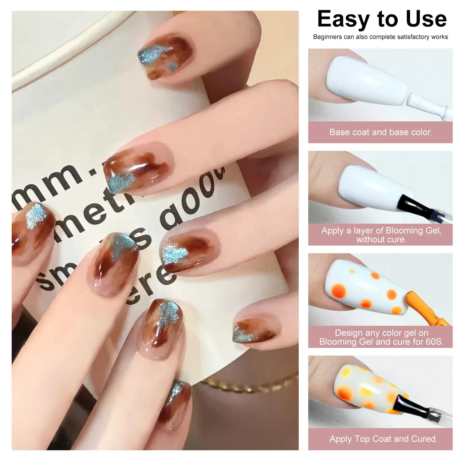 Limegirl marble blossom blooming gel nail polish — image 5
