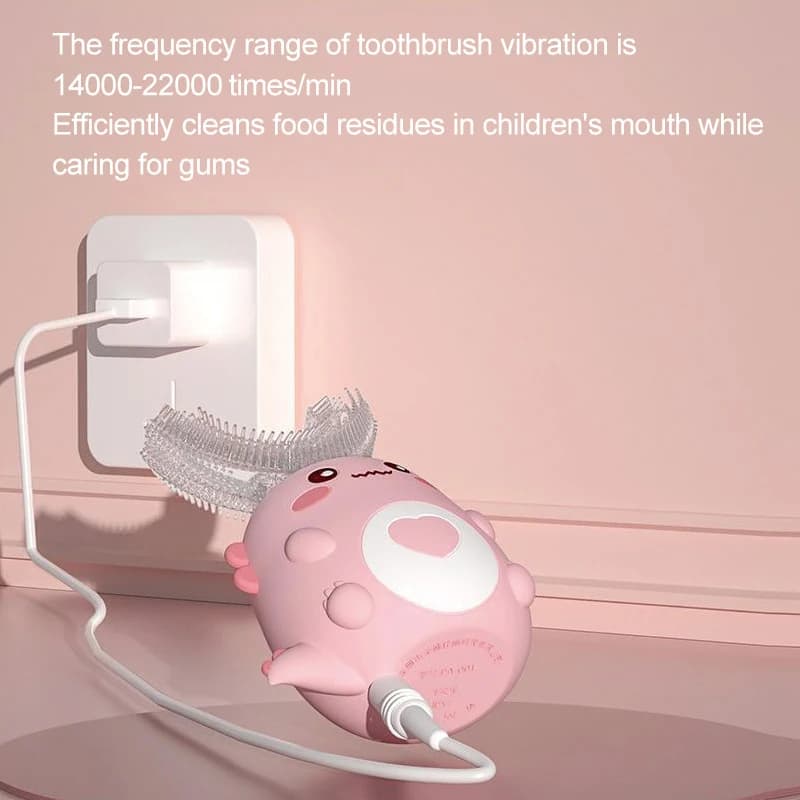U‑shaped electric toothbrush for children with cartoon design — image 5