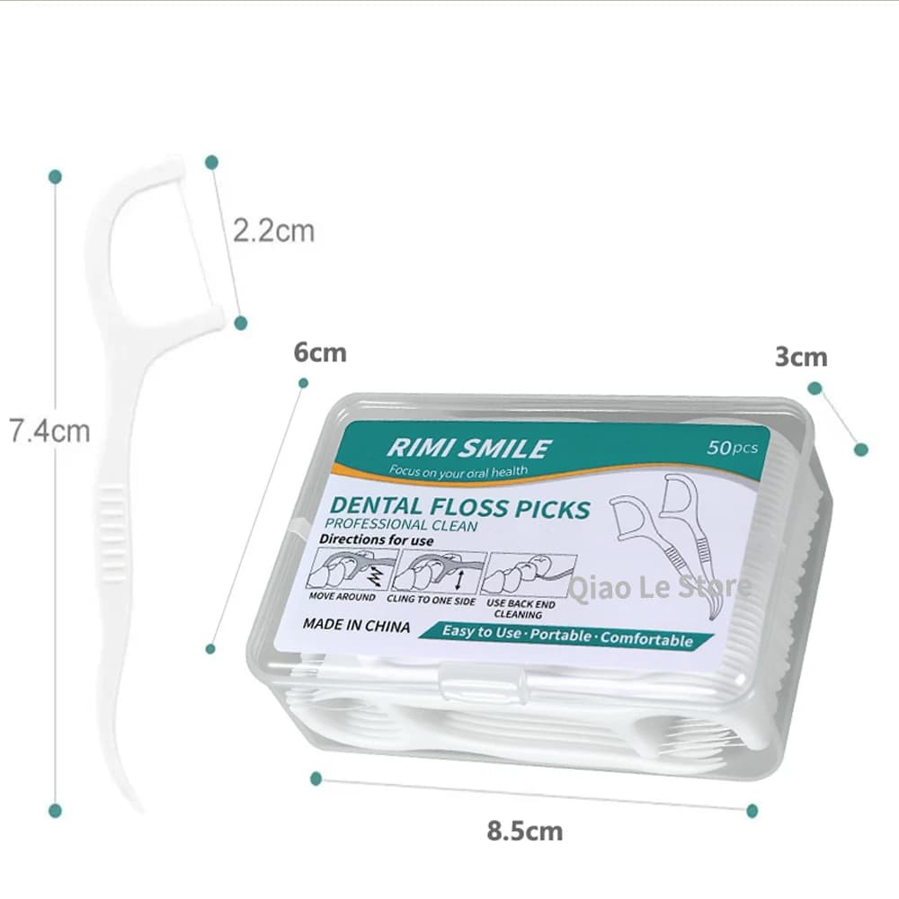 Disposable plastic dental floss toothpick — image 6