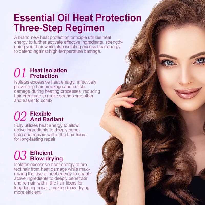 Heat protectant spray bottle with coconut oil formula — image 6