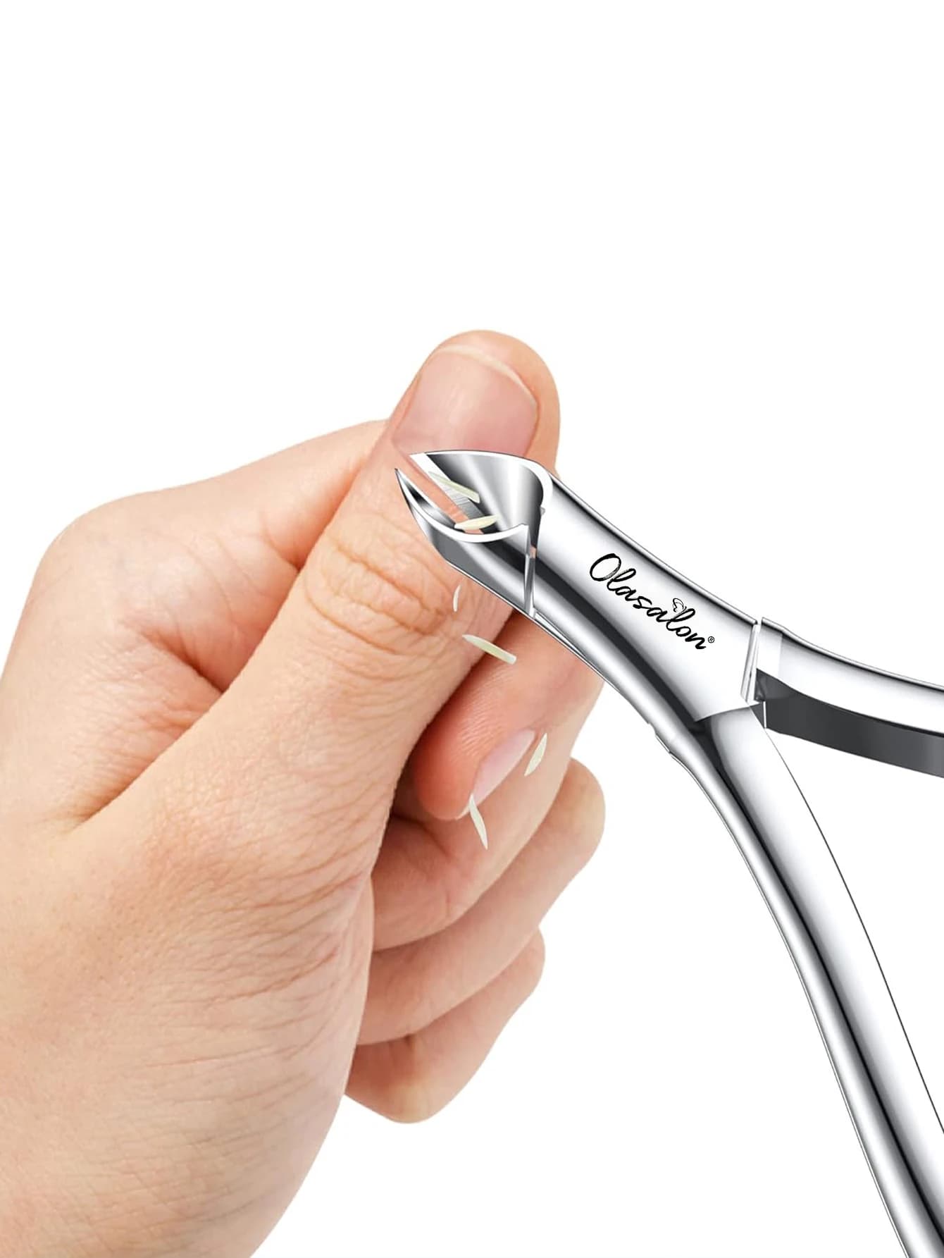 Stainless steel cuticle nipper with ergonomic handle — image 3