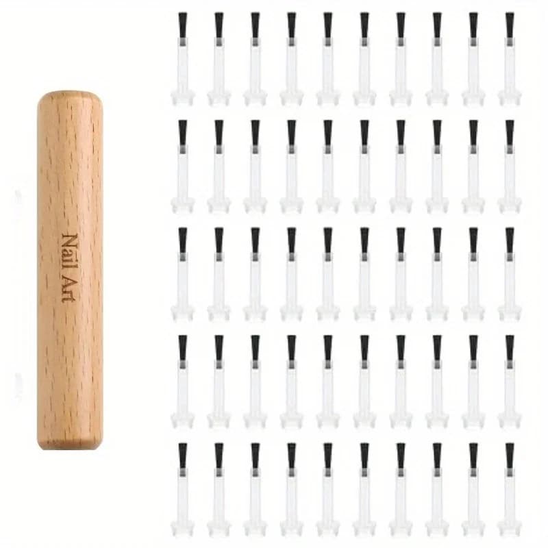 detachable wooden nail art brush set — image 1