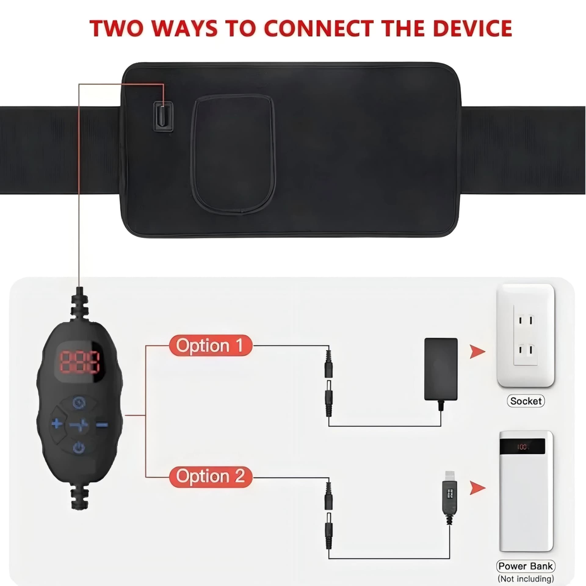 flexible red and infrared light therapy belt with LEDs — image 3