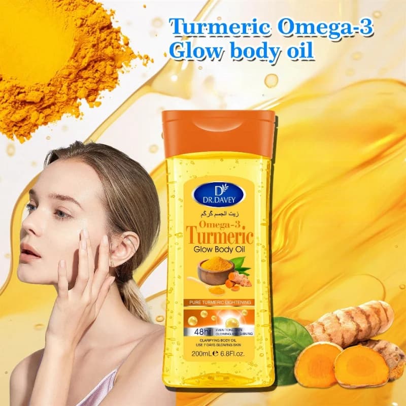 Turmeric and omega‑3 glow body oil bottle — image 2