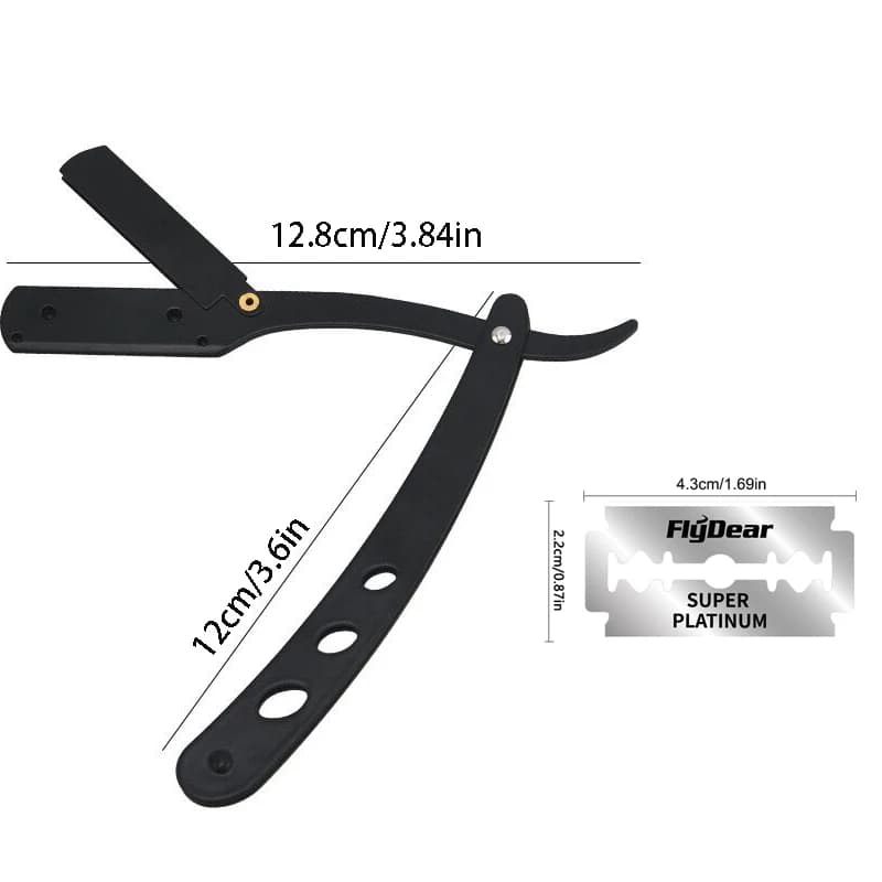 black classic folding straight razor — image 3