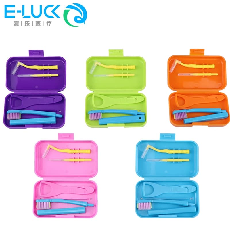 portable dental cleaning kit with toothbrush, interdental brush and tongue scraper — image 5