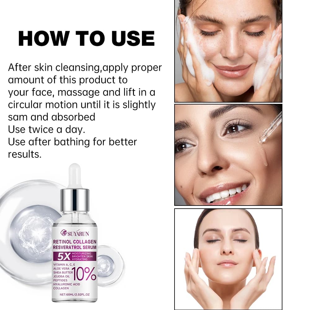 Retinol and resveratrol brightening facial serum bottle — image 6