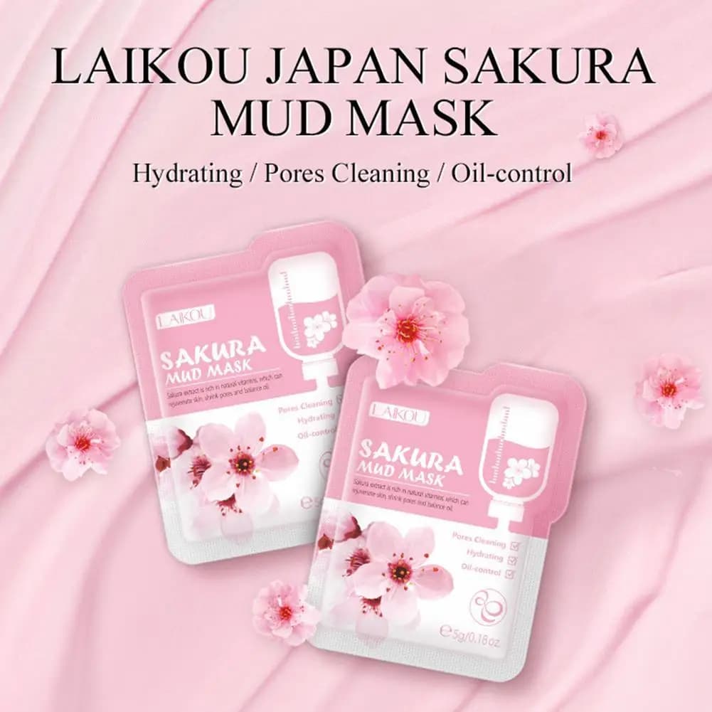 Sakura mud brightening hydrating face mask pack of 12 — image 2