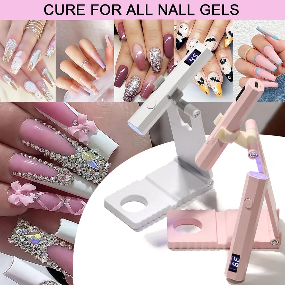 cordless UV nail lamp with stand and LCD display — image 6