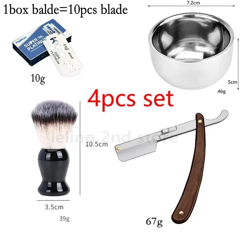 folding stainless steel straight razor — image 6