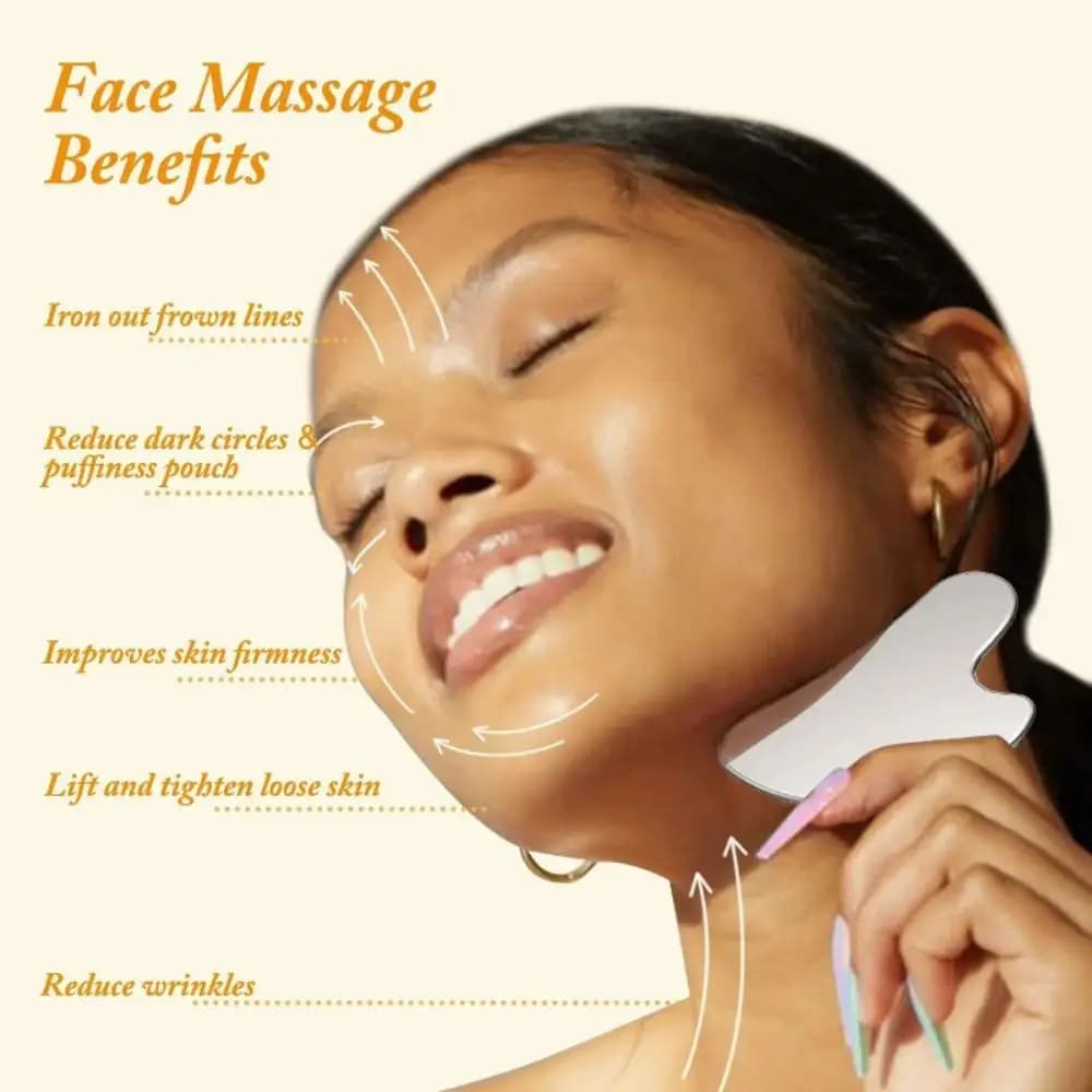 Stainless steel heart‑shaped Gua Sha facial massager — image 4