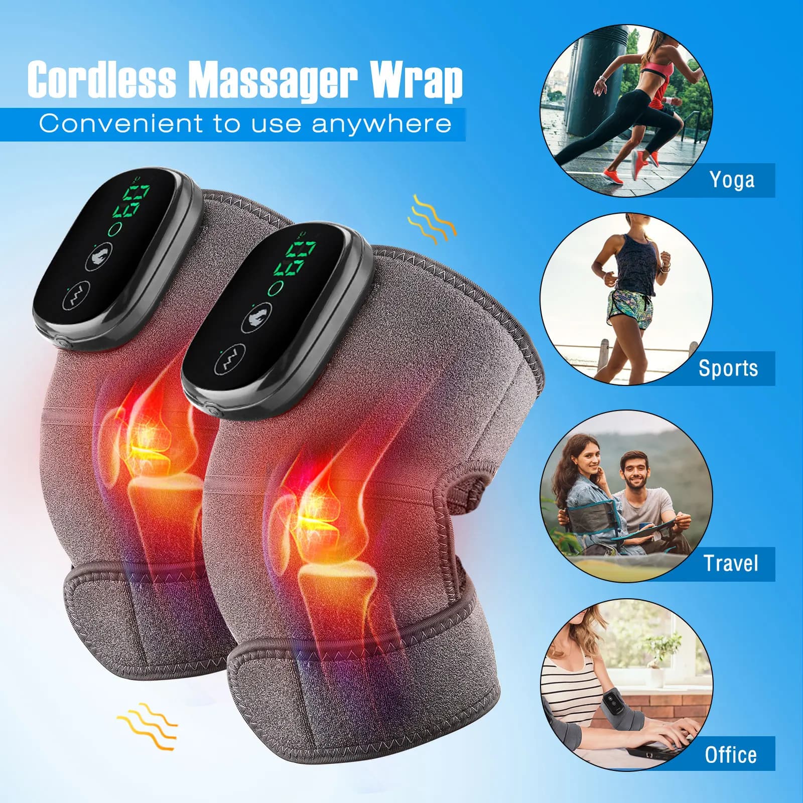 heated vibrating knee massage pad — image 3