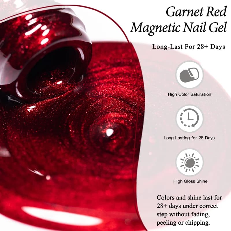 garnet red magnetic gel nail polish bottle — image 5