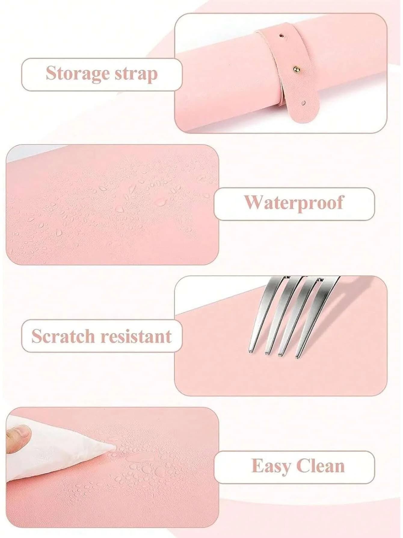 pink foldable nail art table mat — image 4