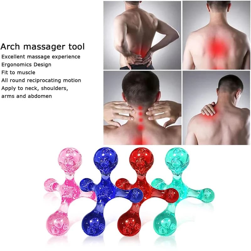 handheld deep tissue back massager with four-leg acupressure head — image 4