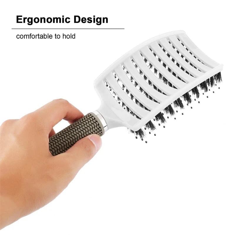 Fluffy scalp massage detangling brush for wet curly hair — image 4