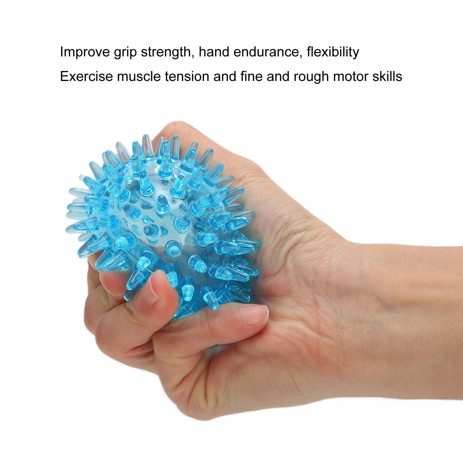 transparent hollow spiky massage ball for hand and wrist — image 3