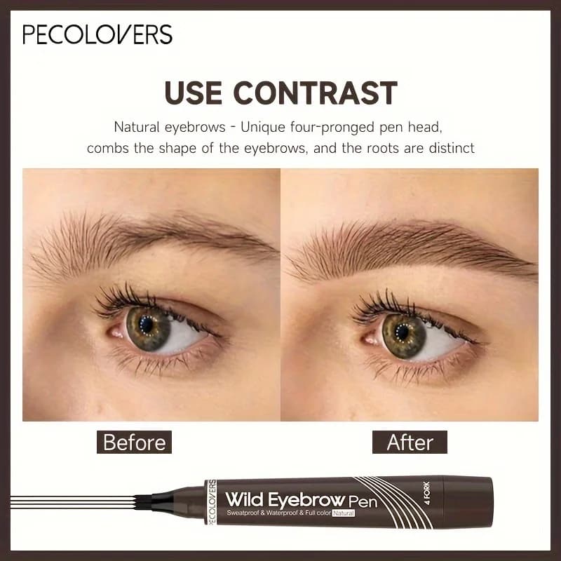 waterproof eyebrow pen with 4-split tip — image 3