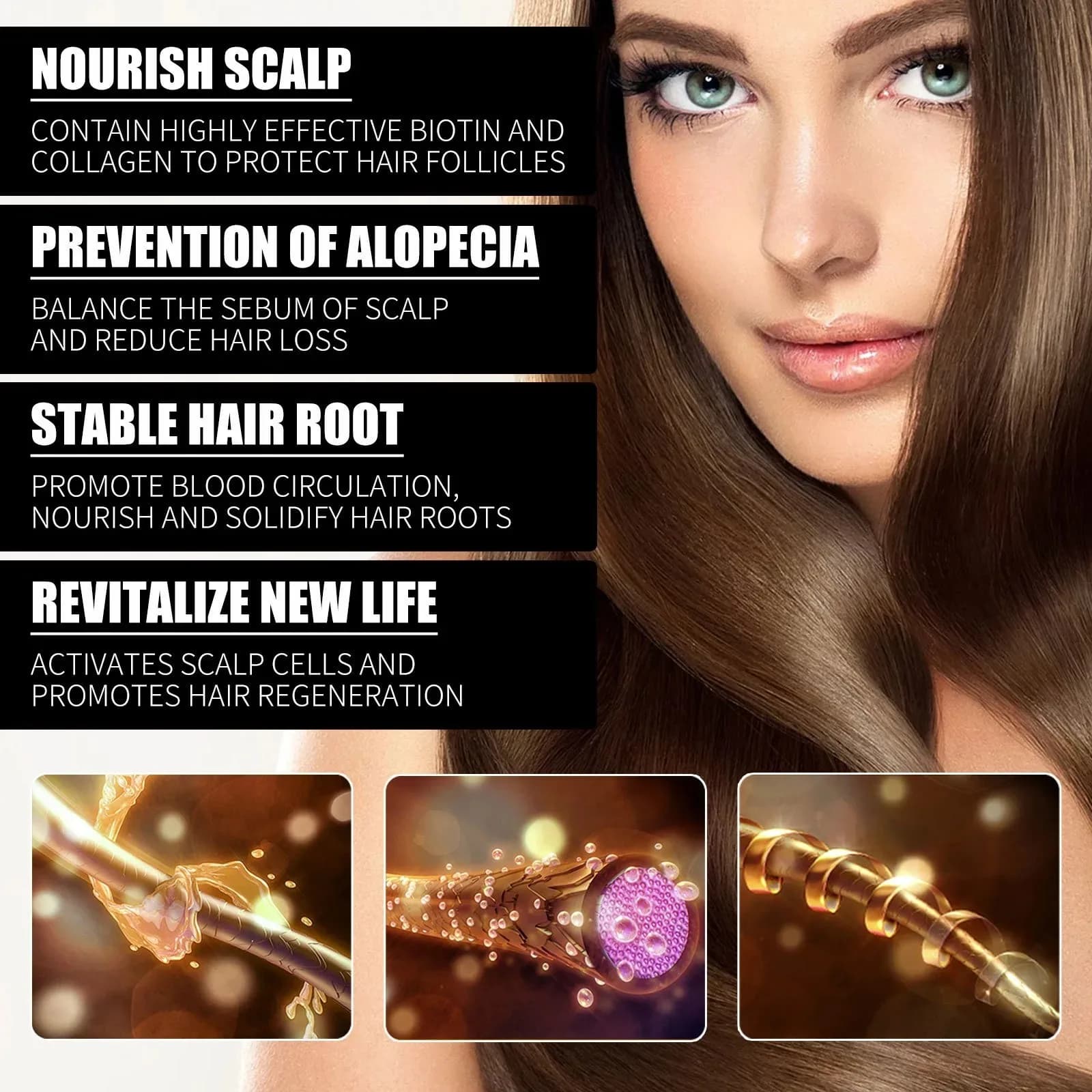 Collagen and vitamin B7 hair growth essential oil bottle — image 5