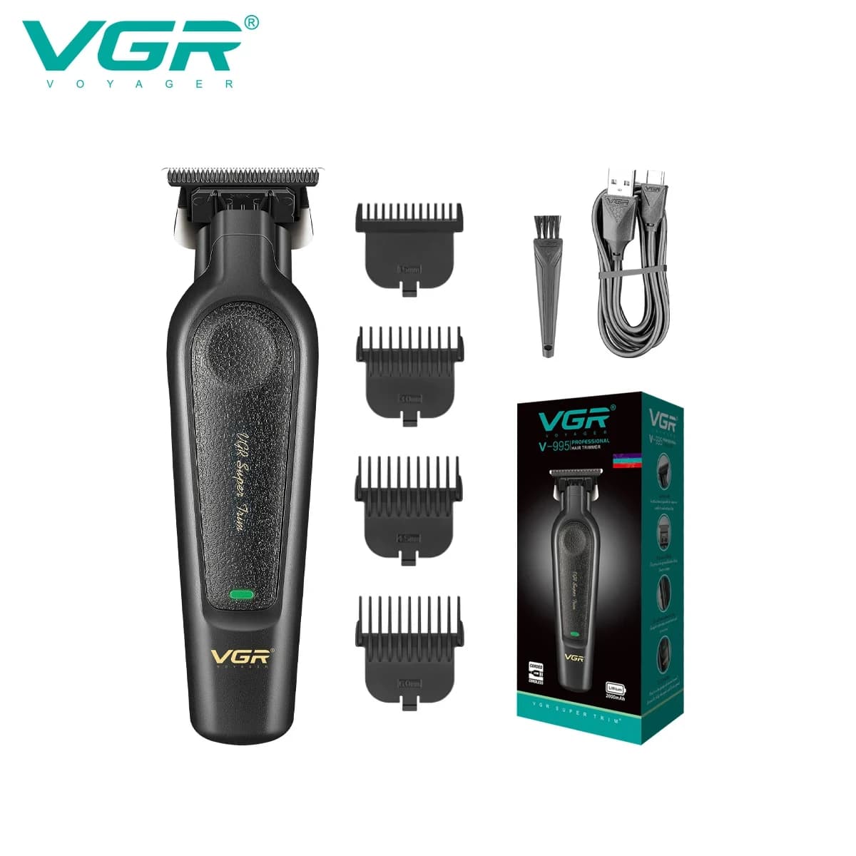 VGR high-end hair clipper set with metal leather body — image 7