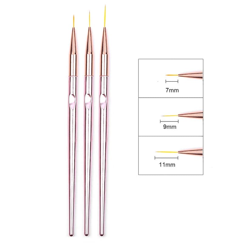 set of three acrylic nail art stripe pens — image 2