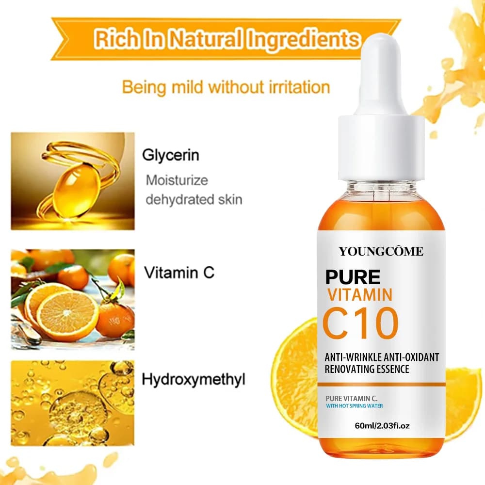 Vitamin C facial essence serum bottle with hyaluronic acid — image 4