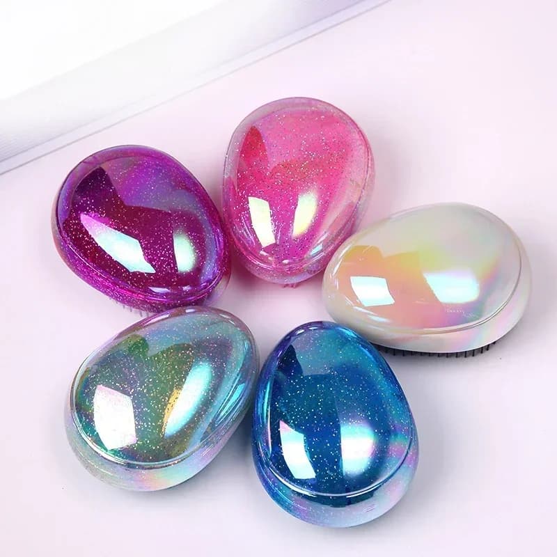 egg-shaped mini detangling hair brush — image 2