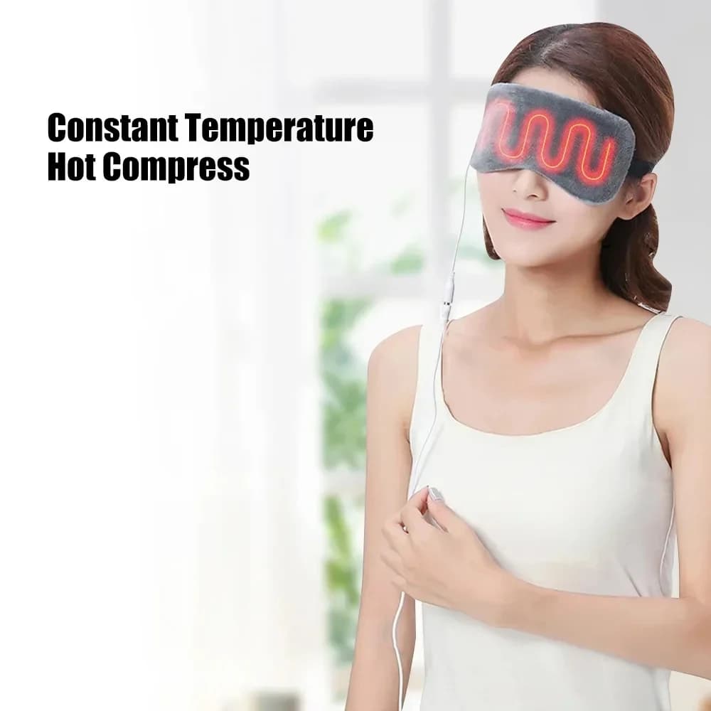 USB heated eye mask with soft fabric and USB connector — image 3