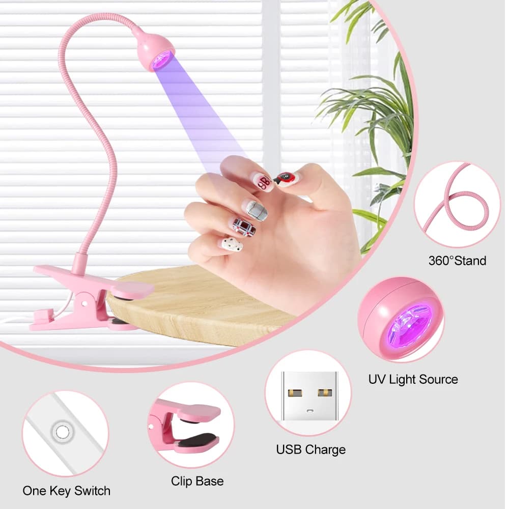 clip-on mini LED UV nail lamp — image 4