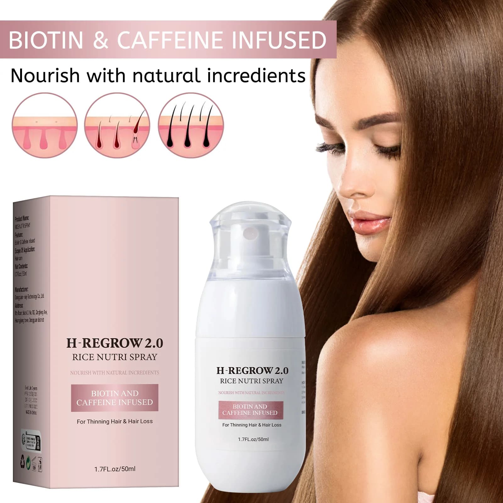 Fermented rice water hair growth serum bottle — image 2