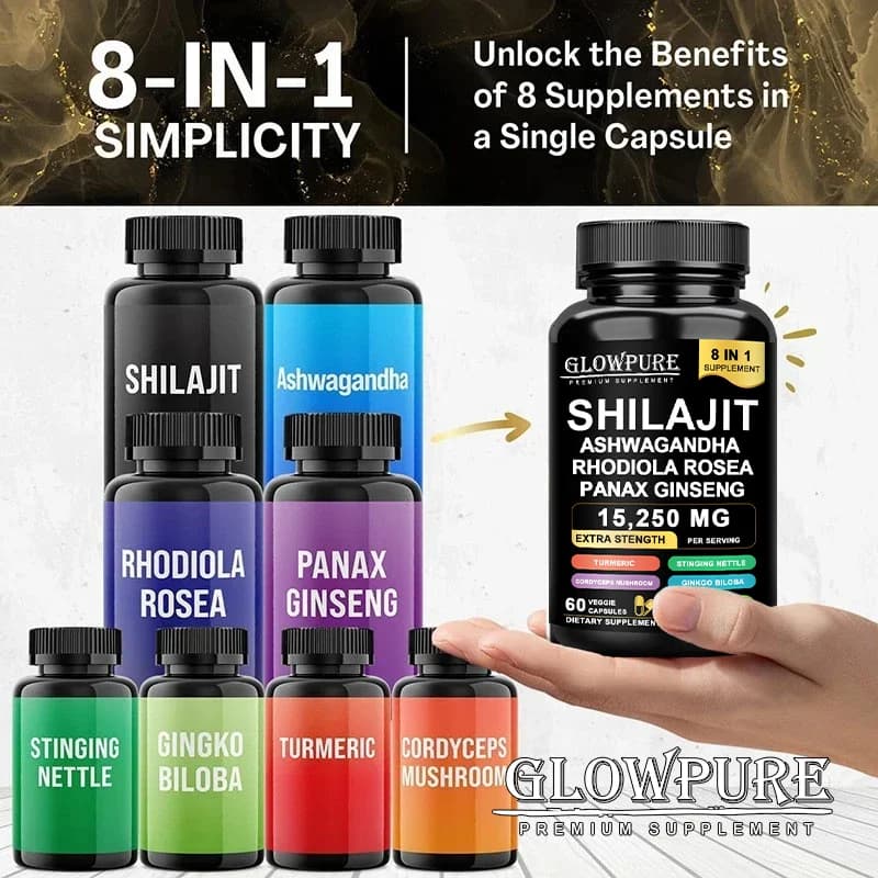 Shilajit supplement bottle with ginseng and ashwagandha — image 6