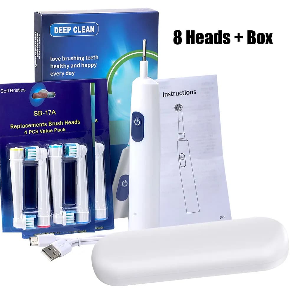 rotating electric toothbrush with four brush heads — image 8