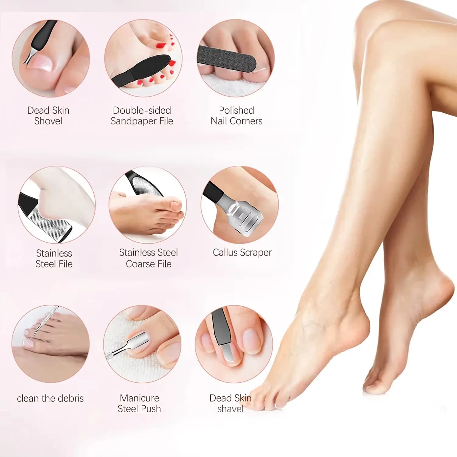 Rechargeable electric foot file with ten interchangeable heads — image 6