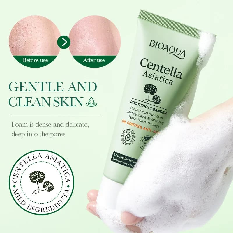Centella asiatica facial cleanser bottle with moisturizing oil — image 5