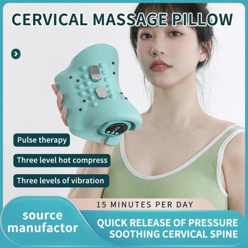 heated EMS cervical traction pillow — image 3
