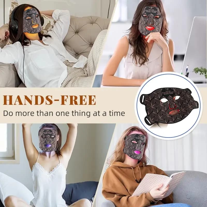 silicone LED face mask with 8 color lights — image 3