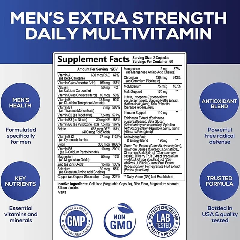 bottle of men's daily multivitamin supplement — image 2