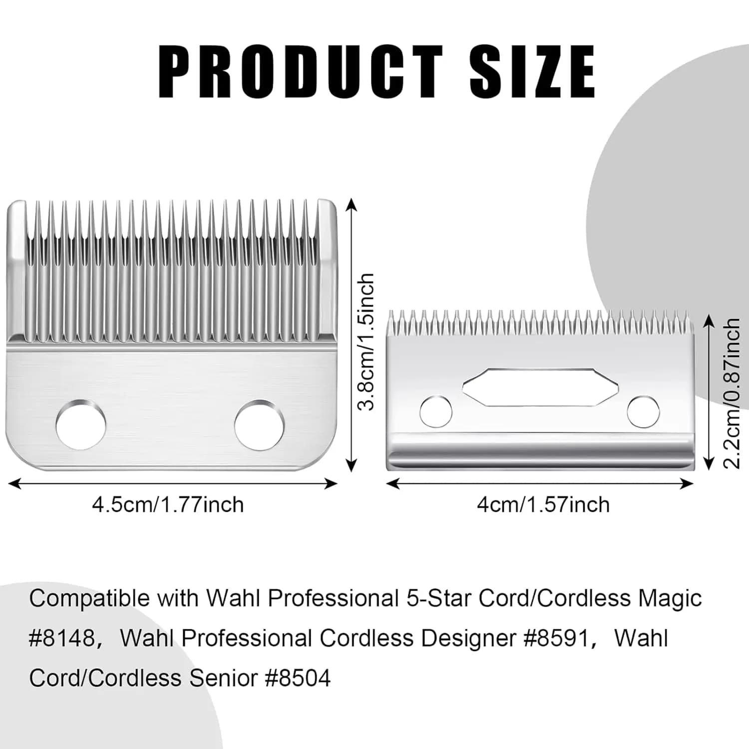 2-hole adjustable replacement clipper blades for Wahl cordless clippers — image 2