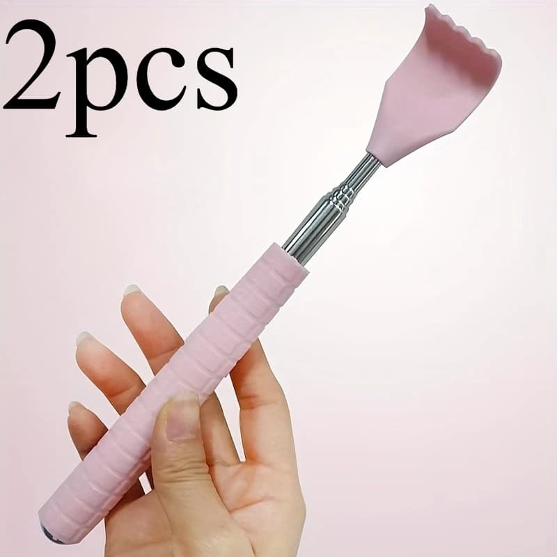 telescoping stainless steel back scratcher with rubber handle — image 8