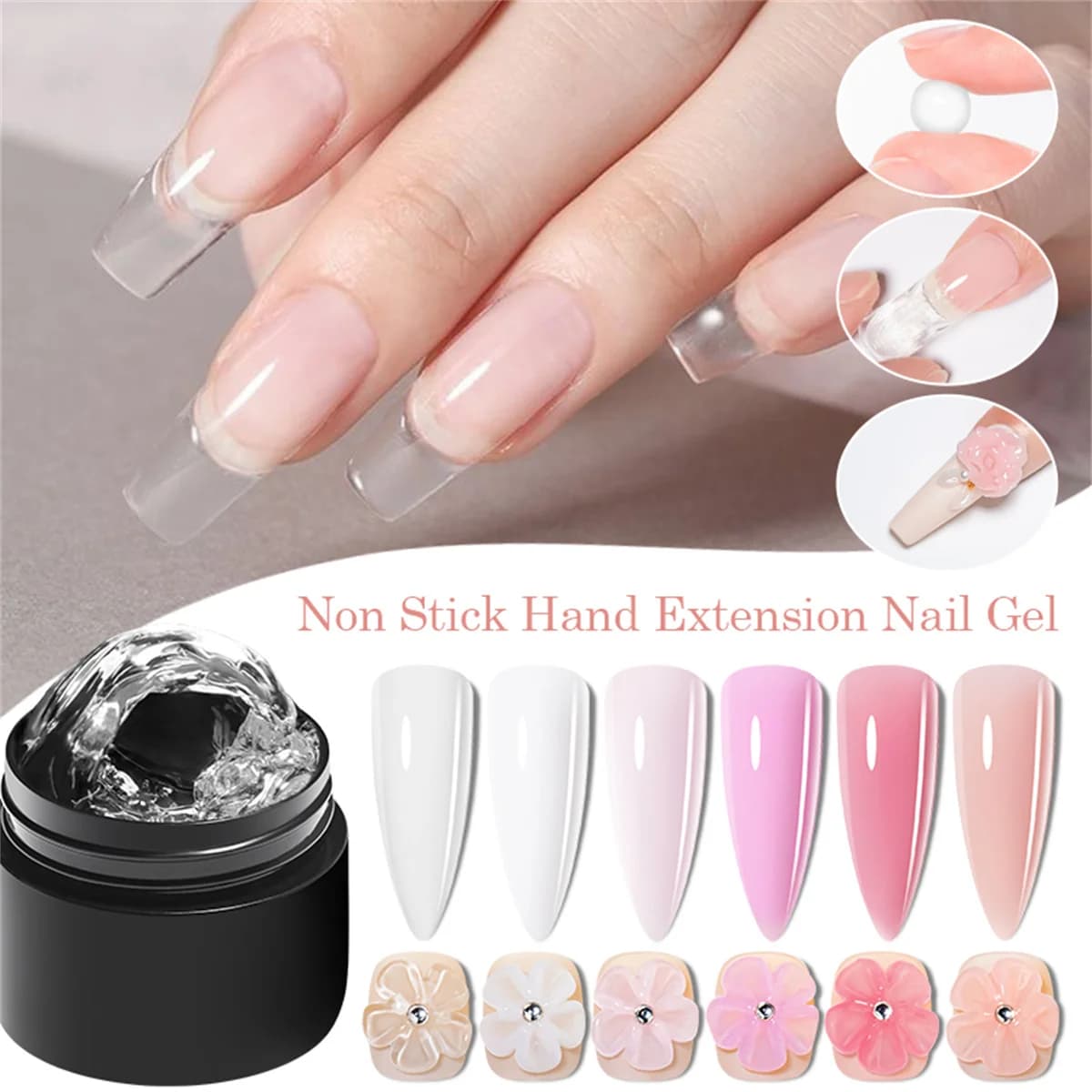 clear non-stick gel nail extension set — image 4