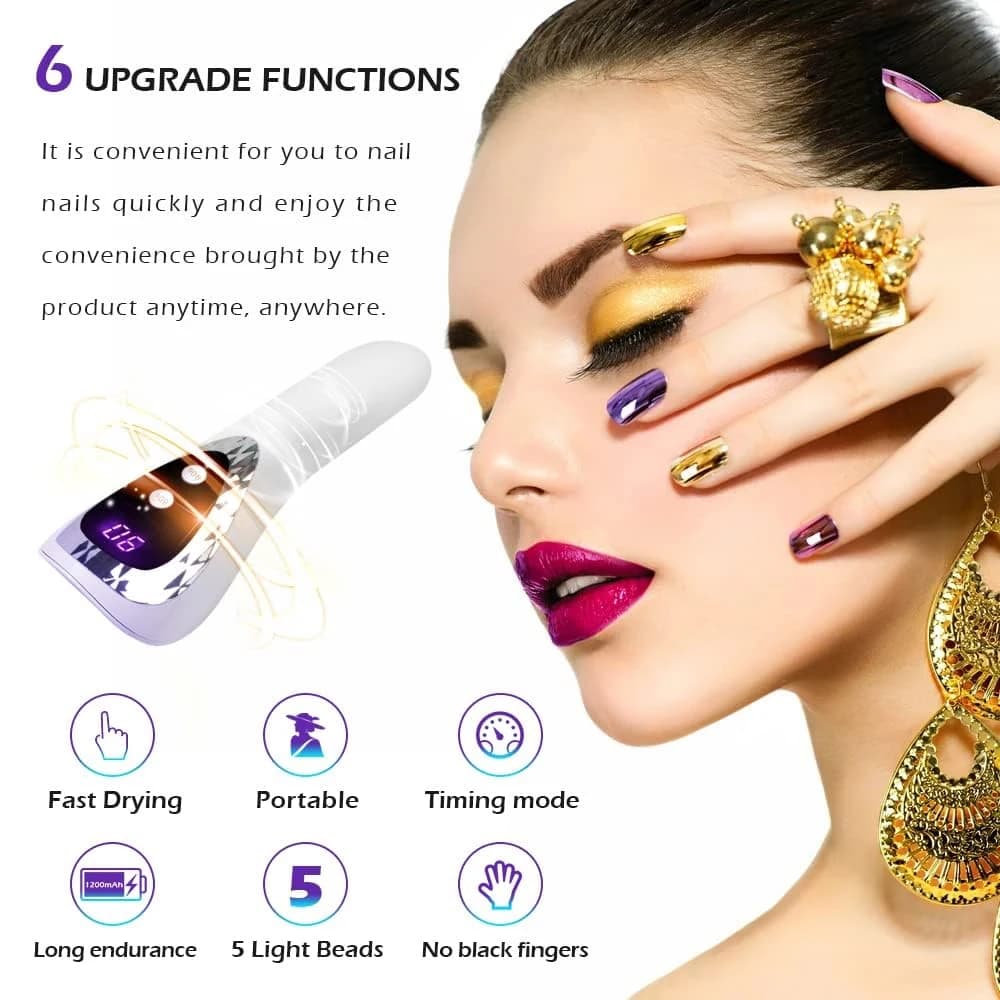 handheld rechargeable UV LED nail dryer lamp — image 5