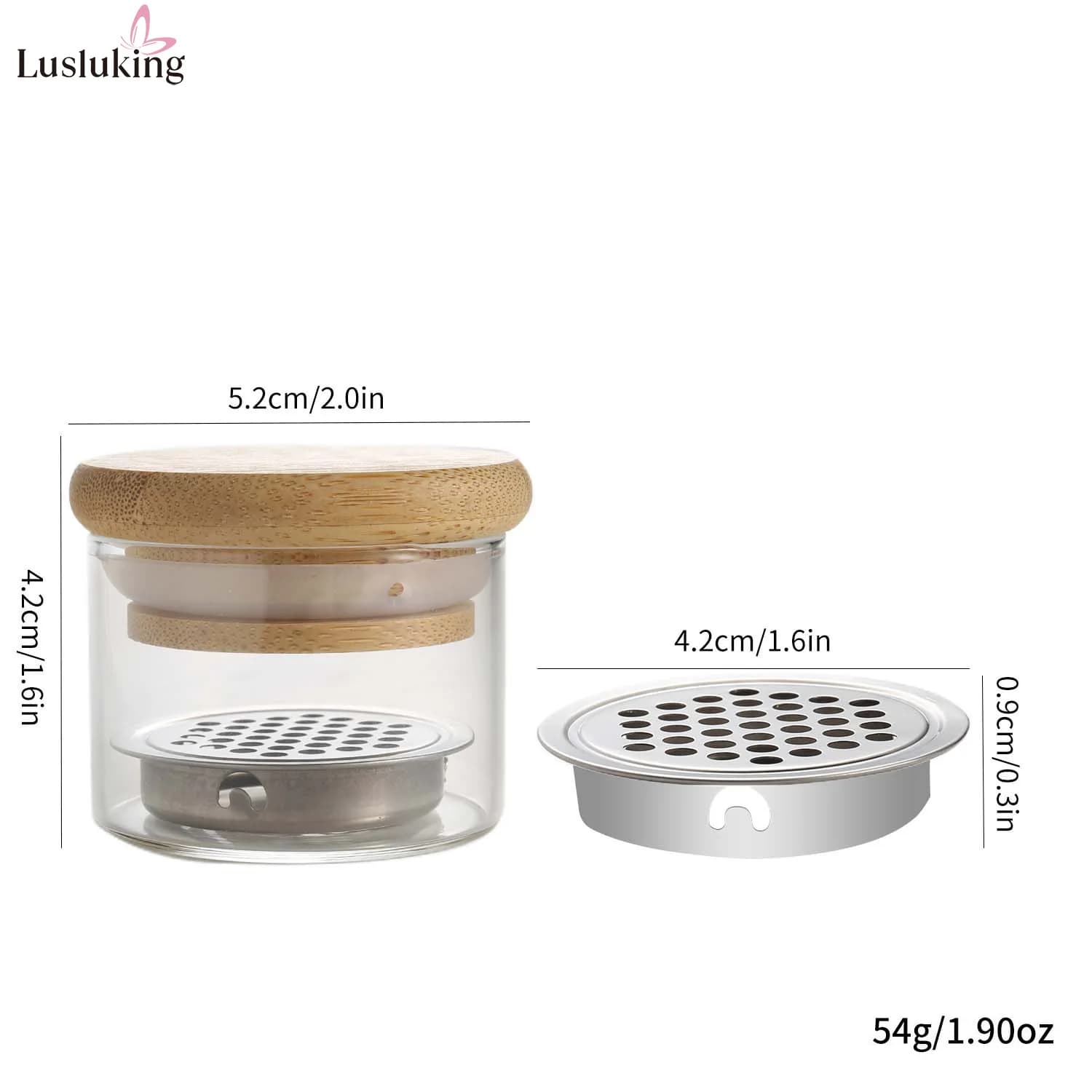 glass cup with stainless steel mesh for cleaning nail brushes — image 7
