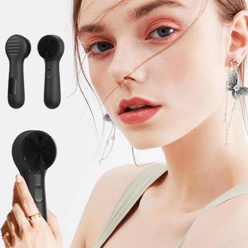silicone facial cleansing brush with blackhead remover head — image 6