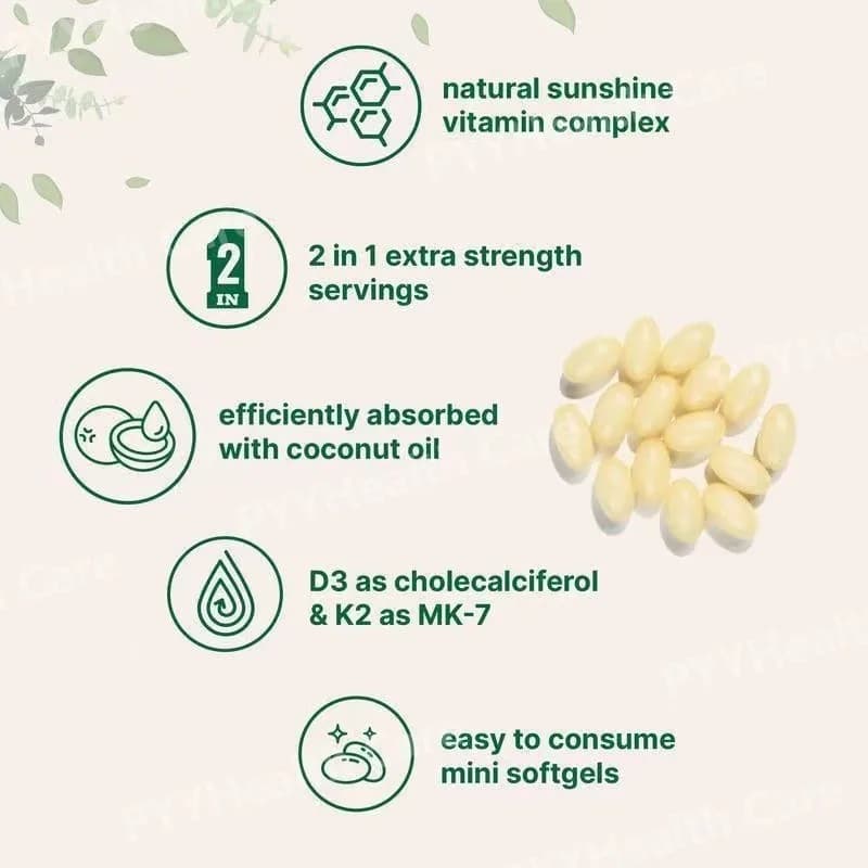 Vitamin D3 10,000 IU and K2 MK-7 softgel bottle — image 3