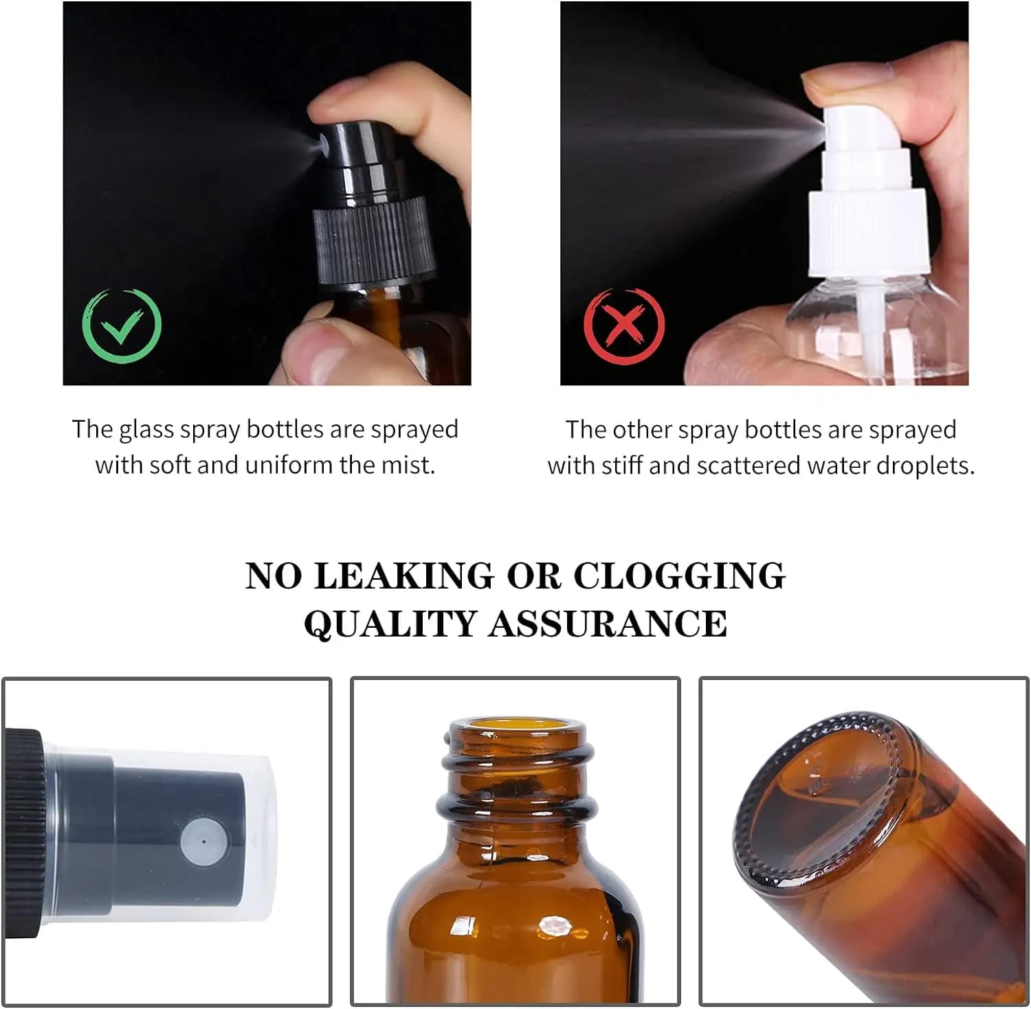 amber glass fine mist spray bottle — image 3
