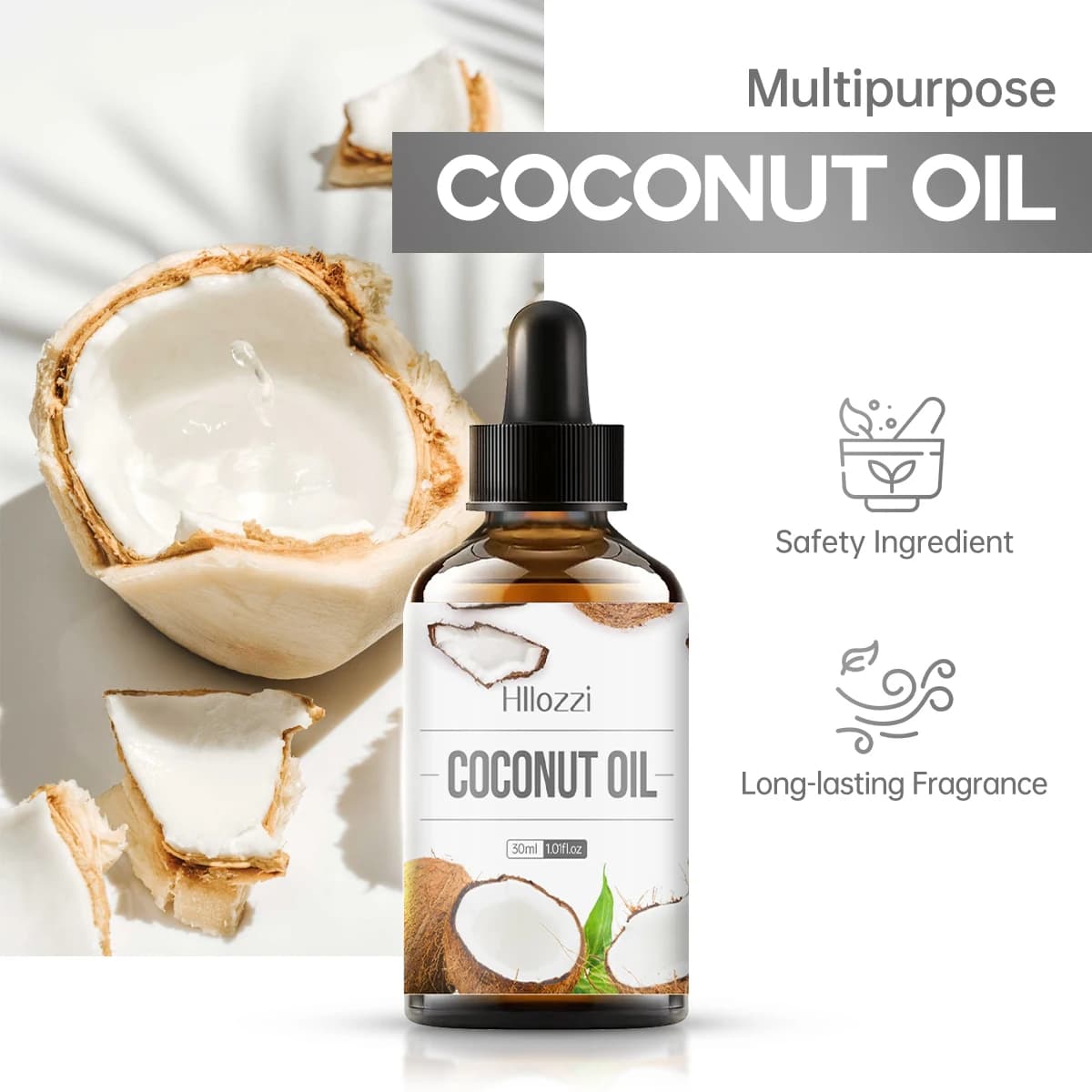 30 ml bottle of pure coconut essential oil — image 3