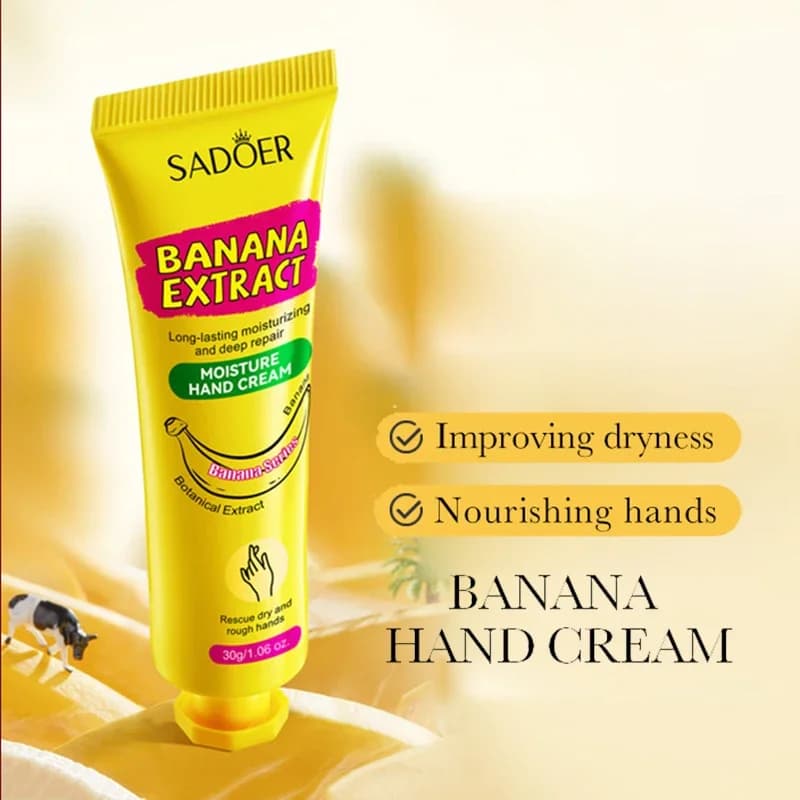 banana scented hand cream tube — image 2